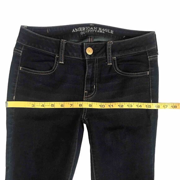 American Eagle Jegging Skinny Stretch Whisker Dark Wash 2 2R (28x29) AE AEO MINT - Picture 10 of 11